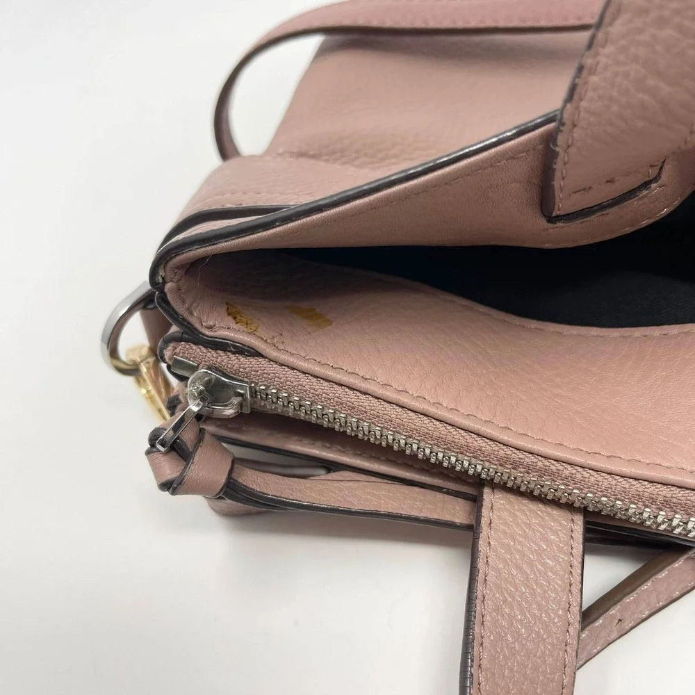 Vince Camuto Davy Accordion Top Handle Crossbody Bag Blush Pink‎ Leather READ